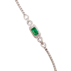 CGRL 18KGOLD DIAMOND AND EMERALD GEMSTONE BRACELET
