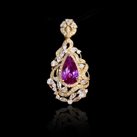 CGRL 18KGOLD DIAMOND AND SAPPHIRE NECKLACE