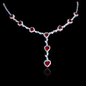 CGRL 18KGOLD DIAMOND AND RUBY NECKLACE