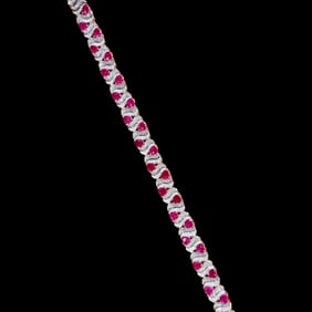 CGRL 18KGOLD DIAMOND AND RUBY BRACELET