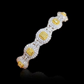 CGRL 18KGOLD DIAMOND INLAID NATURAL YELLOW DIAMOND BRACELET