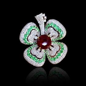 CGRL 18KGOLD DIAMOND AND RUBY NECKLACE