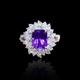 CGRL 18KGOLD DIAMOND AND SAPPHIRE RING