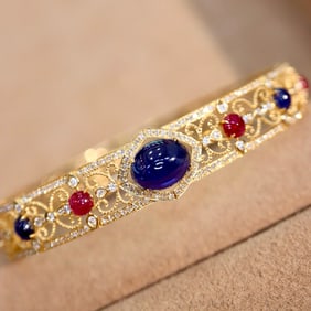 CGRL 18KGOLD DIAMOND AND SAPPHIRE BRACELET