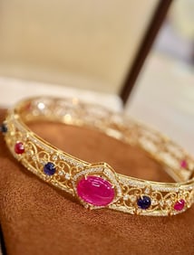 CGRL 18KGOLD DIAMOND AND RUBY BRACELET