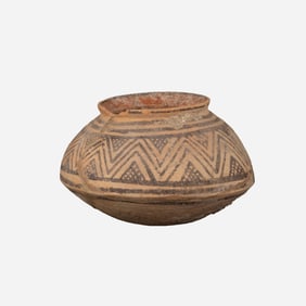 Ancient Indus Valley Terracotta Decorated Geometric Pattern Painted Bowl