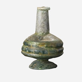 Ancient Roman Glass Bottle Vessel [15 x 10.9cm, 471gram]