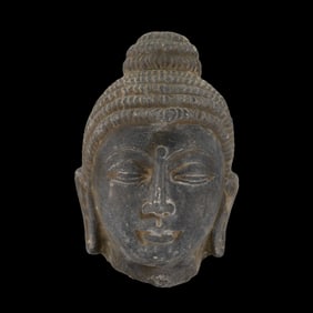 Antique Stone Buddha Head Sculpture [23 x 15cm, 5.5kg]