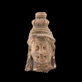 Gandhara Art Stucco Head of a Bodhisattva [4.1 x 7.8cm, 117gram]