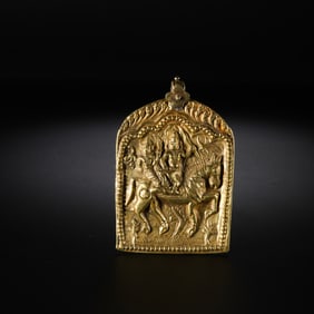 Sasanian Dynasty pure gold-plated silver pendant, 4th-6th century AD