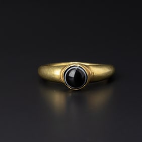 Ancient Roman Ringin Gold – Set with Natural Magic Eye Agate [Ring Size: 7.5, 6g]