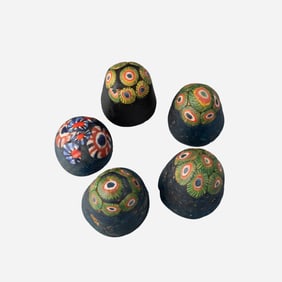 Beautiful Ancient Unique Old Mosaic Gabree Glass Chess Shatranj Pieces [5pcs, 92gram]