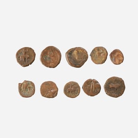 Lot of 10 Indo-Greek Kushan Bronze Coins
