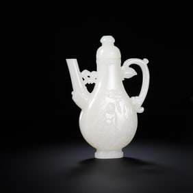 17th century, Hetian white jade ewer from the Ming Dynasty, China
