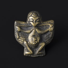 Tibetan Buddhist Bronze Garuda SuparnaThogchag Talisman Amulet Pendant [6.4 x 5.6cm, 71gram]