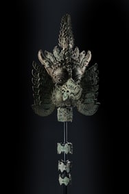 Monumental Southeast Asian Bronze Temple Finial in the Form of Garuda.Circa 15th–17th Century