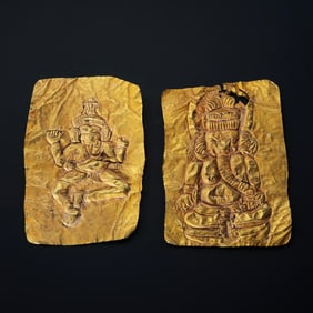 Around the 10th century, a pure gold elephant god ornament from Southeast Asia