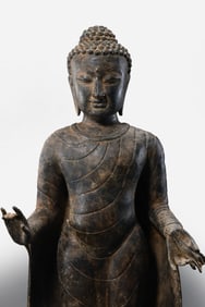 Standing Buddha statue from the Bagan Dynasty in Myanmar, 13th-14th centuries AD.