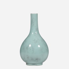 An 18th-century celadon vase from the Qing Dynasty in China bears the six-character mark "Made in