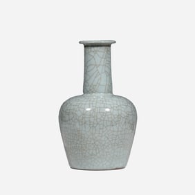 A 12th-century celadon vase from the Song Dynasty in China, bearing an inscription by Emperor