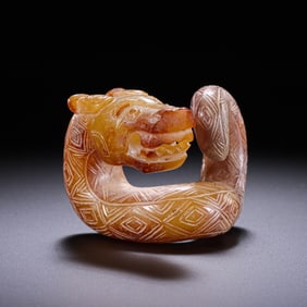Jade dragon from the Han Dynasty in China, 1st-2nd century AD