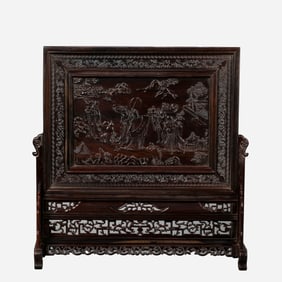 18th-19th century, Chinese Qing Dynasty rosewood screen