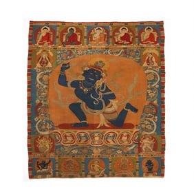 17th-century Chinese Ming Dynasty brocade Thangka