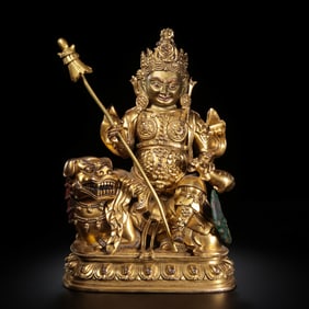 Gilt bronze Bodhisattva statue from the Ming Dynasty in China, 14th-15th centuries AD