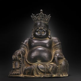 Seated Maitreya Buddha statue from the Qing Dynasty in the 18th century.