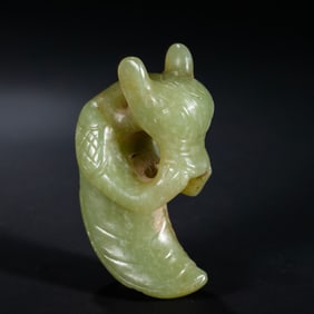 Neolithic period, Hongshan culture, green and yellow jade mythical beast
