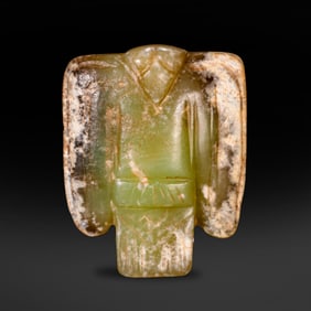Neolithic period, Hongshan culture, green and yellow jade owl