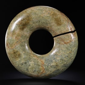 Neolithic period, Hongshan culture giant green jade pendant