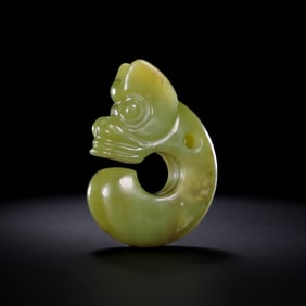 Neolithic period, Hongshan culture, green and yellow jade pig-dragon