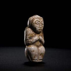 Neolithic period, Hongshan culture, chicken bone white jade deity statue