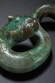 Jade dragon from the Han Dynasty in China, 1st-2nd century AD