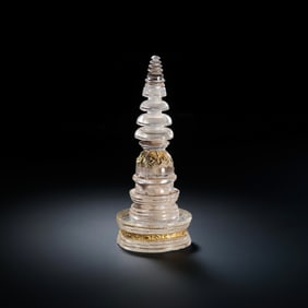 Crystal-gilded stupa from the Tang Dynasty (7th-8th centuries AD)