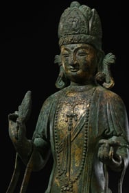 Gilt bronze seated Buddha statue from Dali (10th-13th centuries AD)
