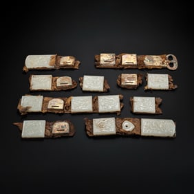 A set of white jade belts from the Liao Dynasty, 10th-11th centuries AD