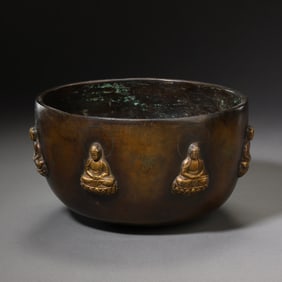 Gilded bronze bowl from the Qing Dynasty in the 18th century.