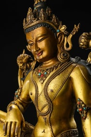 A Gilt-Bronze Figure of Avalokiteshvara Late Ming to Early Qing Dynasty, 17th Century