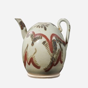 A brown-green painted phoenix-and-bird ewer from the Changsha kiln during the Tang Dynasty (7th-9th