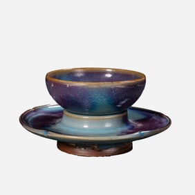 Jun ware cup stand from the Song Dynasty in China, 10th-11th century AD