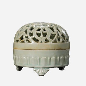 10th-11th century AD, Chinese Song Dynasty celadon openwork incense burner