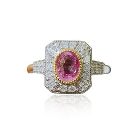 CGRL 18K Gold Diamond and Pink Sapphire Ring