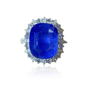 CGRL 18K Gold Diamond and Natural Sapphire Ring/Pendant