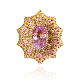 CGRL 18K Gold Diamond and Natural Sapphire Ring