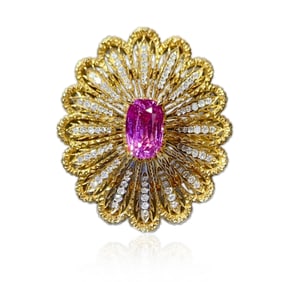 CGRL 18K Gold Diamond and Natural Sapphire Ring