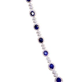 CGRL 18K Gold Bracelet with Diamonds and Natural Sapphires