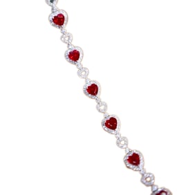 CGRL 18K Gold Bracelet with Diamonds and Natural Burmese Rubies