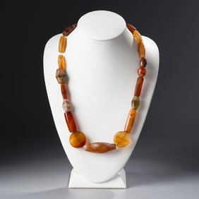 ANTIQUE CARNELIAN JEWELRY TRADE BEADS [24PCS, 153G]